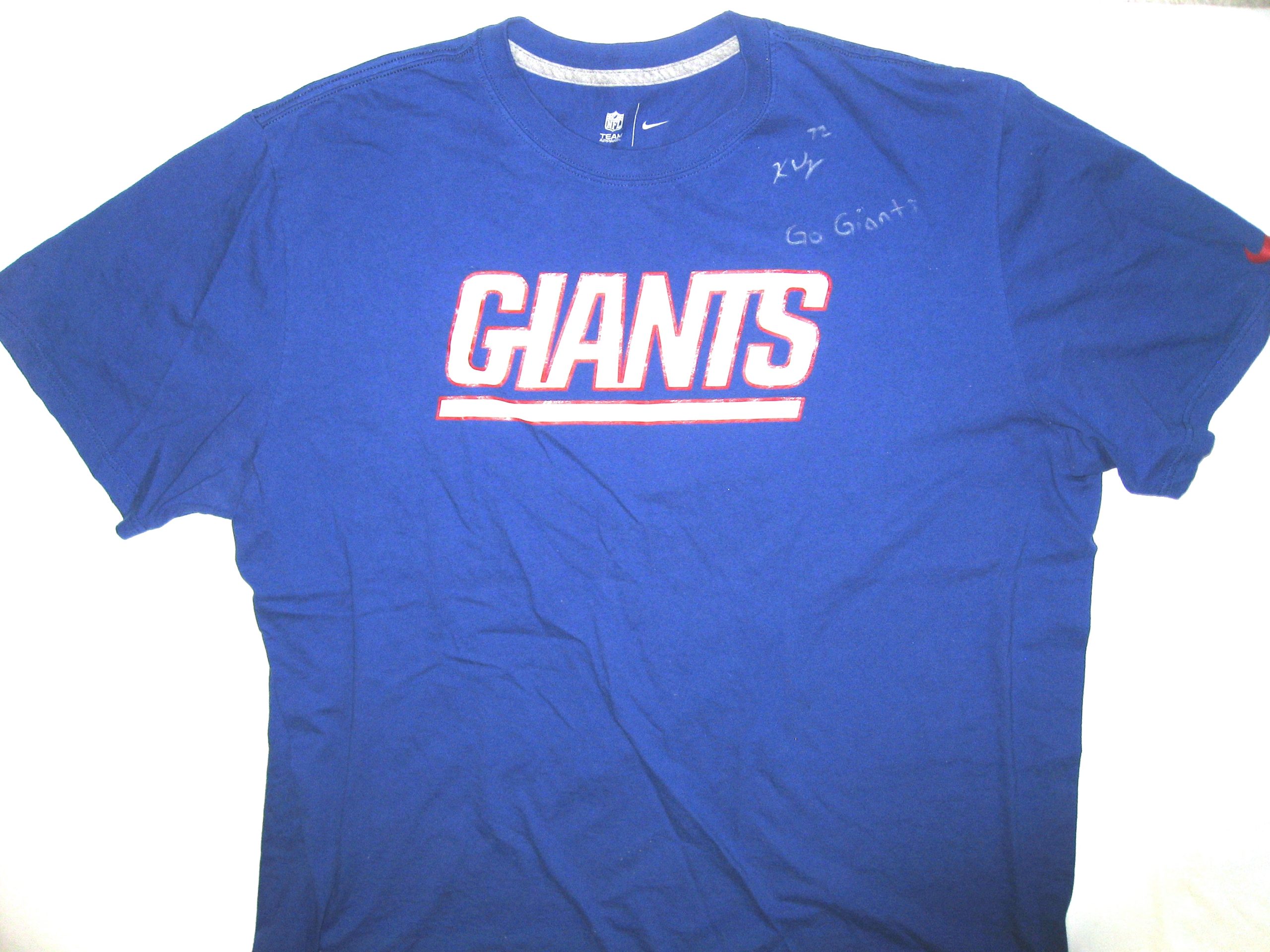 Kerry Wynn 2018 Training Worn & Signed Official New York Giants #72 Long  Sleeve Nike Dri-Fit XXL Shirt - Big Dawg Possessions