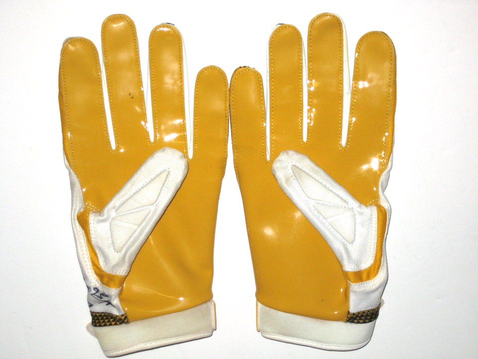Yellow And White Nike Football Gloves