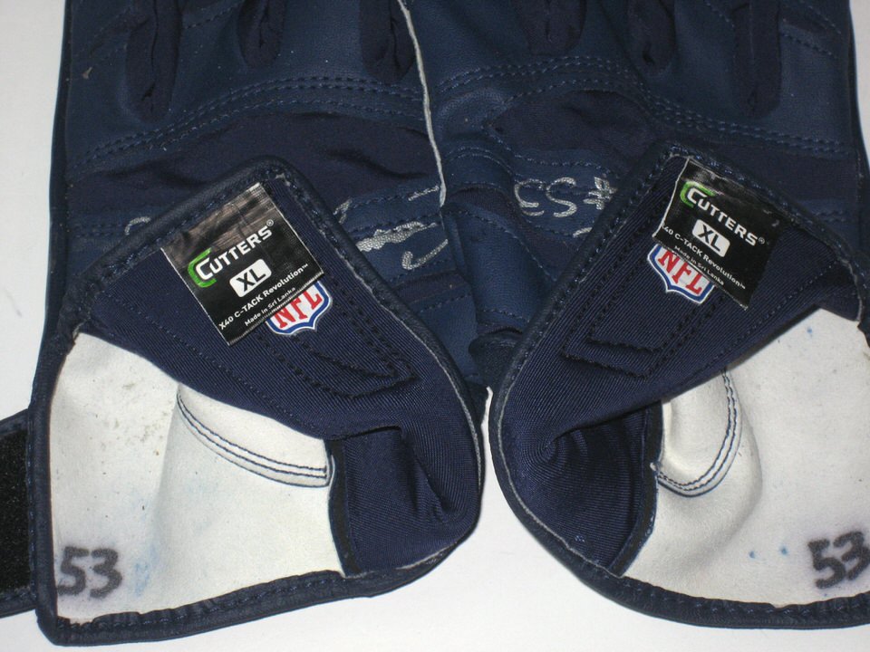 Cameron Lawrence Dallas Cowboys Game Used & Signed Blue & White Nike XXL  Gloves - Big Dawg Possessions