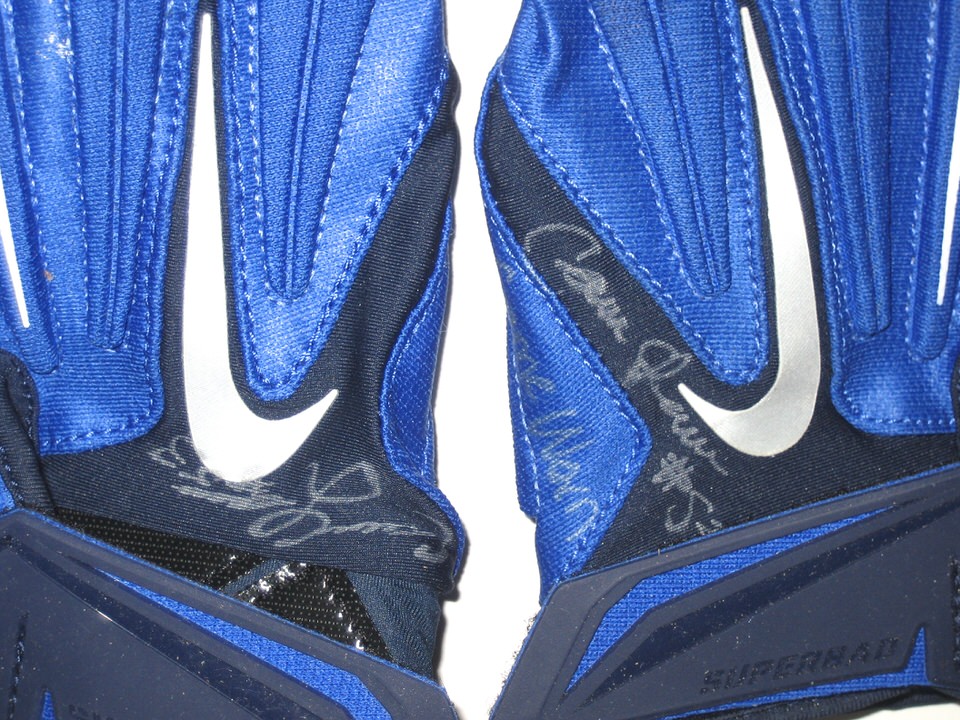 Sean Lissemore Dallas Cowboys 2011 Game Worn & Signed White & Blue Nike  Vapor Jet Gloves - Big Dawg Possessions