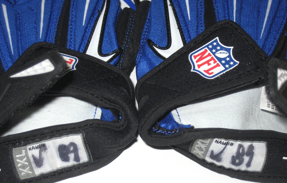 John Phillips Dallas Cowboys Game Worn & Signed Black & Blue Nike Gloves