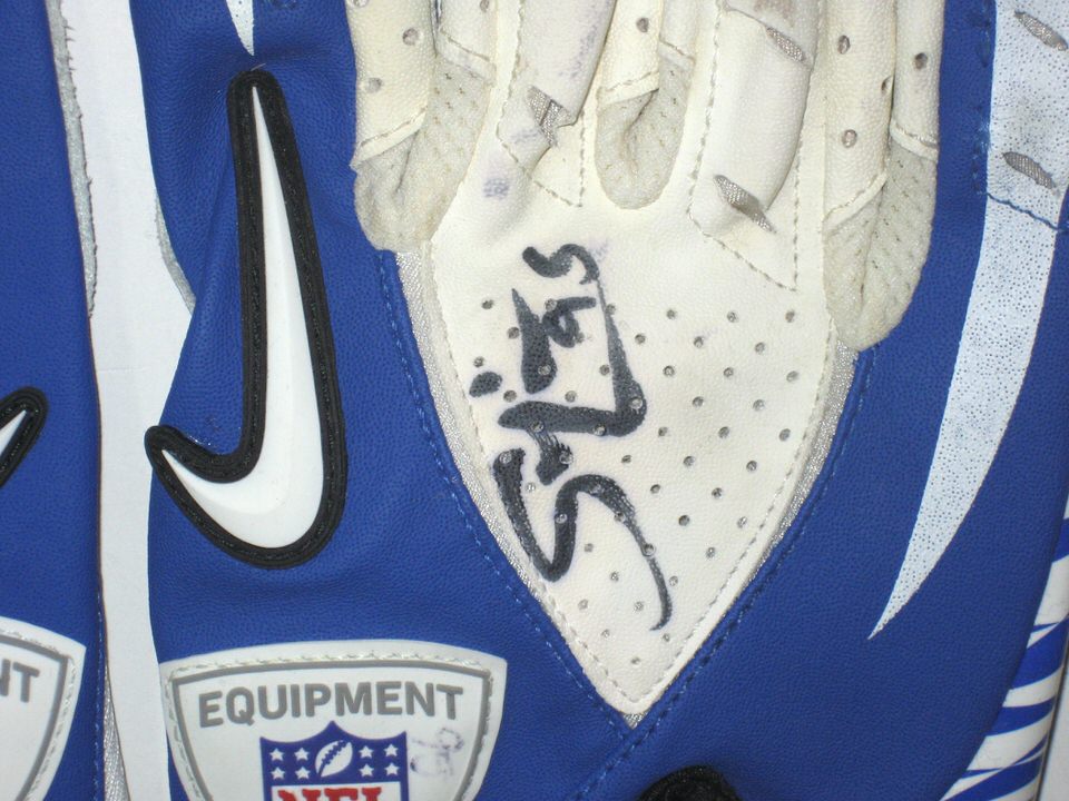 Sean Lissemore Dallas Cowboys 2011 Game Worn & Signed White & Blue Nike  Vapor Jet Gloves - Big Dawg Possessions