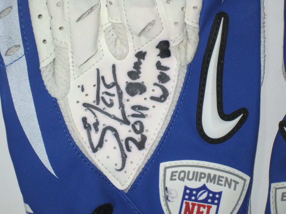 Sean Lissemore Dallas Cowboys 2011 Game Worn & Signed White & Blue Nike  Vapor Jet Gloves - Big Dawg Possessions