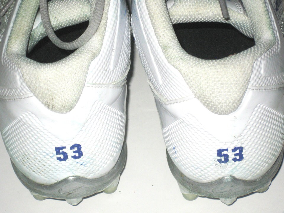 Cameron Lawrence Dallas Cowboys Game Worn & Signed White & Blue Nike Cleats  - Big Dawg Possessions