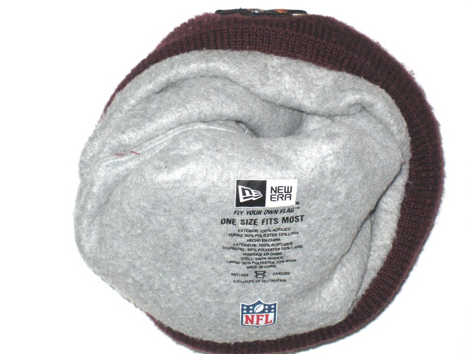 Darrel Young Sideline Worn & Signed Washington Redskins New Era Beanie Hat  - Big Dawg Possessions