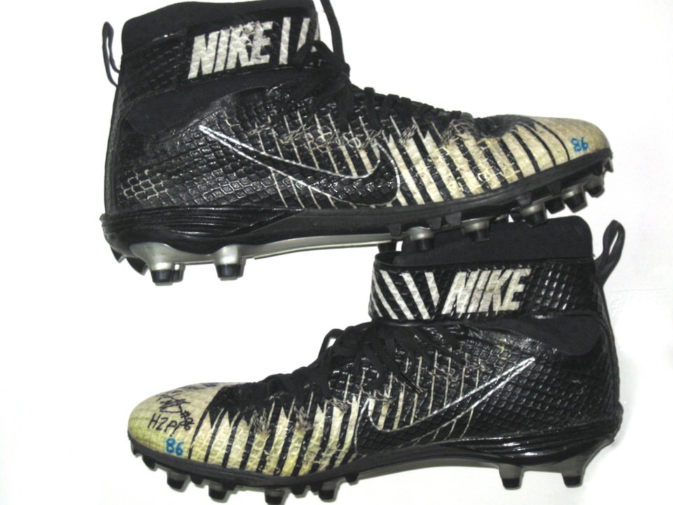 JP Holtz Pittsburgh Panthers Game & Signed Black & White Nike Lunarbeast Elite Cleats - Big Dawg Possessions