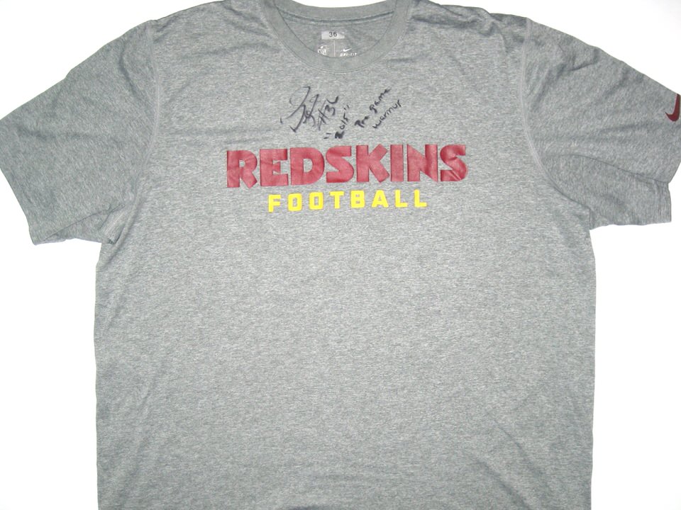 Darrel Young Pregame Worn & Signed Washington Redskins Football #36 ...