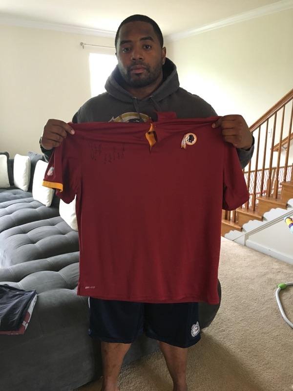 Darrel Young Signed Washington Redskins Nike Dri Fit XL Polo Shirt