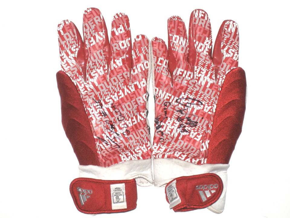 Cole Incarnate Cardinals Game Worn & Signed Red, White & Silver Adidas Gloves - Big Dawg Possessions