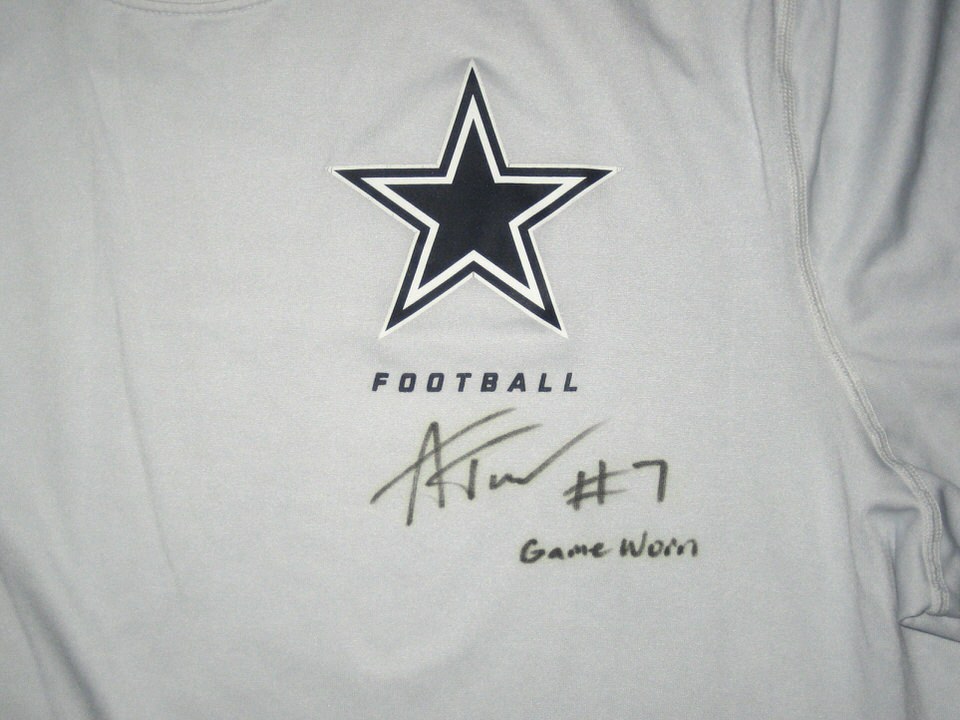 Alex Tanney Game Worn & Signed Dallas Cowboys Football Nike Dri-Fit XL  Shirt - Big Dawg Possessions