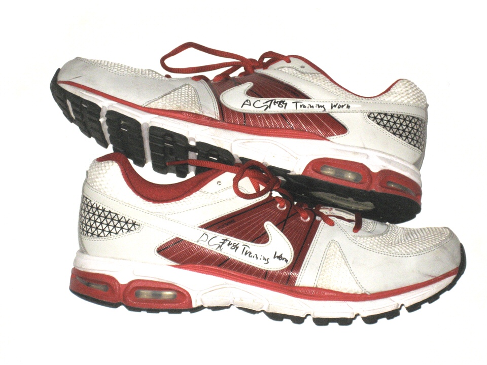 Religioso Abastecer plato Devon Cajuste Stanford Cardinal Training Worn & Signed Cardinal & White Nike  Air Max Moto 9 Shoes - Big Dawg Possessions