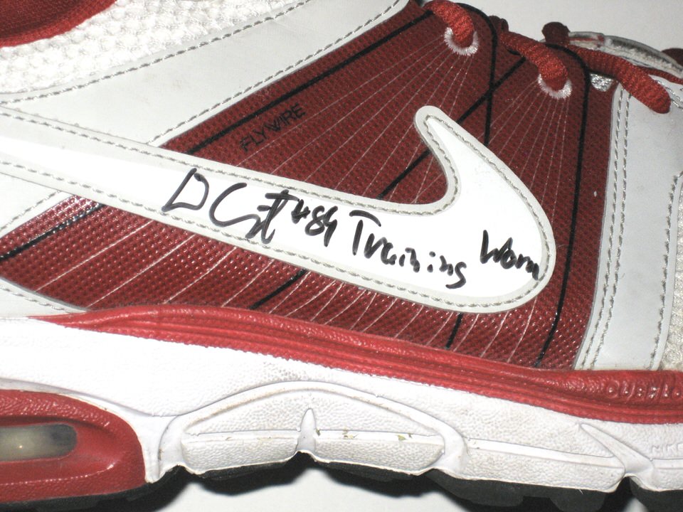 Devon Cajuste Stanford Cardinal Training Worn & Signed Cardinal & White Nike Air Max Moto 9 Shoes Big Dawg Possessions