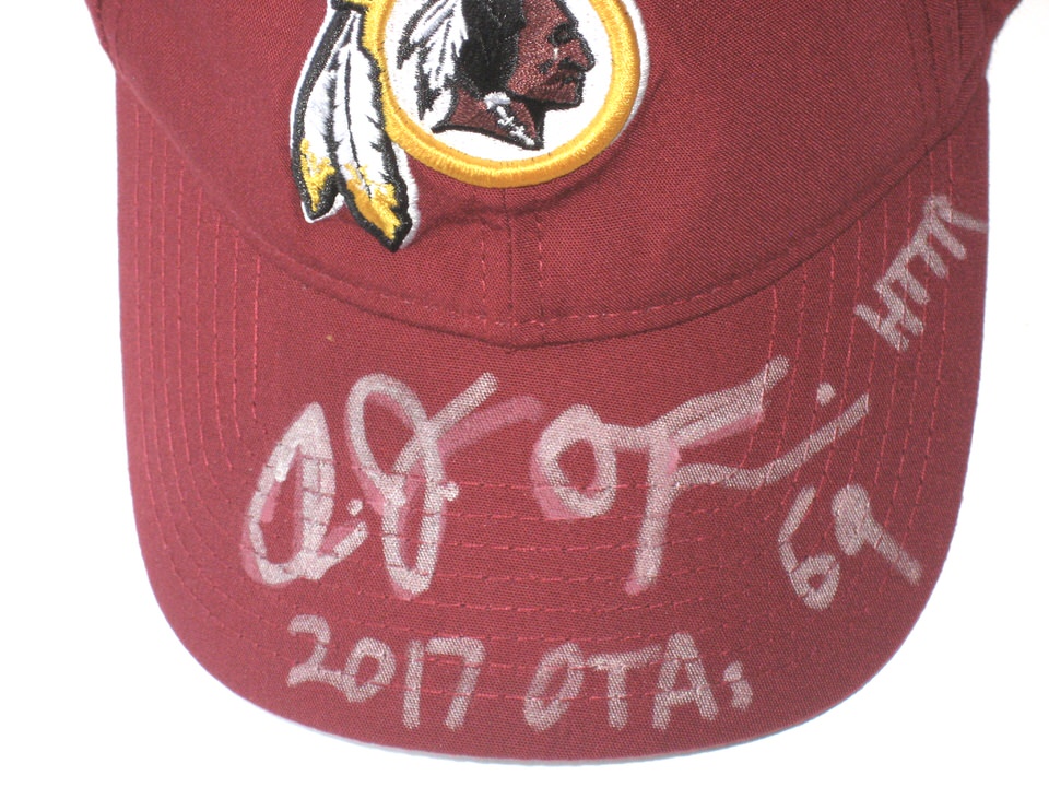 AJ Francis 2017 OTA's Worn & Signed Washington Redskins New Era 9TWENTY  Adjustable Hat - Big Dawg Possessions