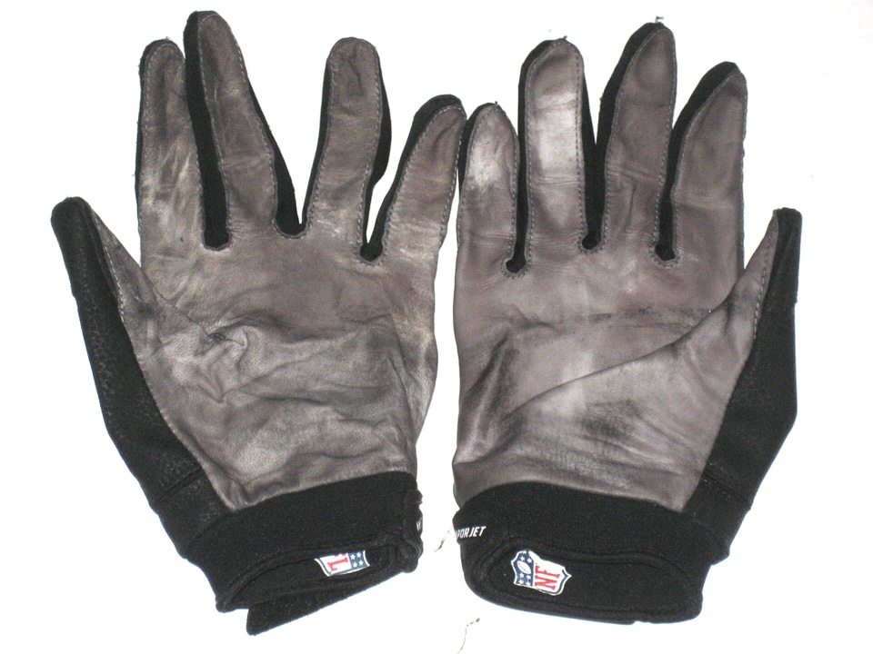 AJ Francis Washington Redskins Game Worn & Signed Gray & Black Nike Vapor  Jet Gloves - Big Dawg Possessions