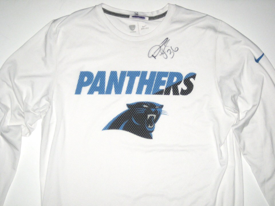 Darrel Young 2017 Training Camp Worn & Signed Carolina Panthers Long Sleeve  Nike Dri-Fit XL Shirt - Big Dawg Possessions