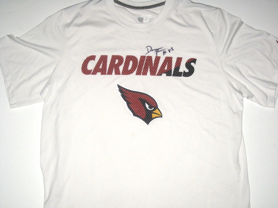 Darren Fells Training Worn & Signed Official White Arizona Cardinals Nike  Dri-Fit XL Shirt