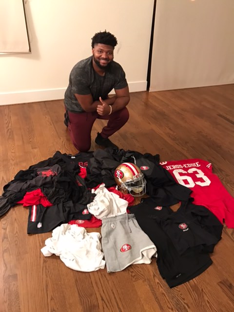 Tony Jerod-Eddie Player Issued San Francisco 49ers #63 Nike XXL Sweatpants  - Cut Into Shorts!