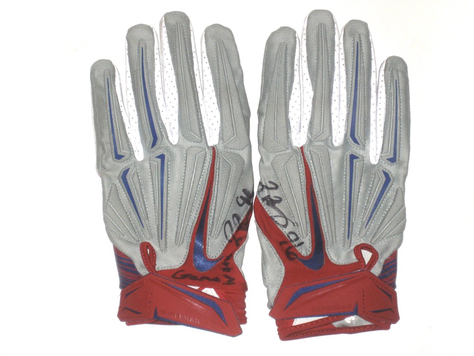 Jay Bromley Game Worn New York Giants Logo Nike Gloves