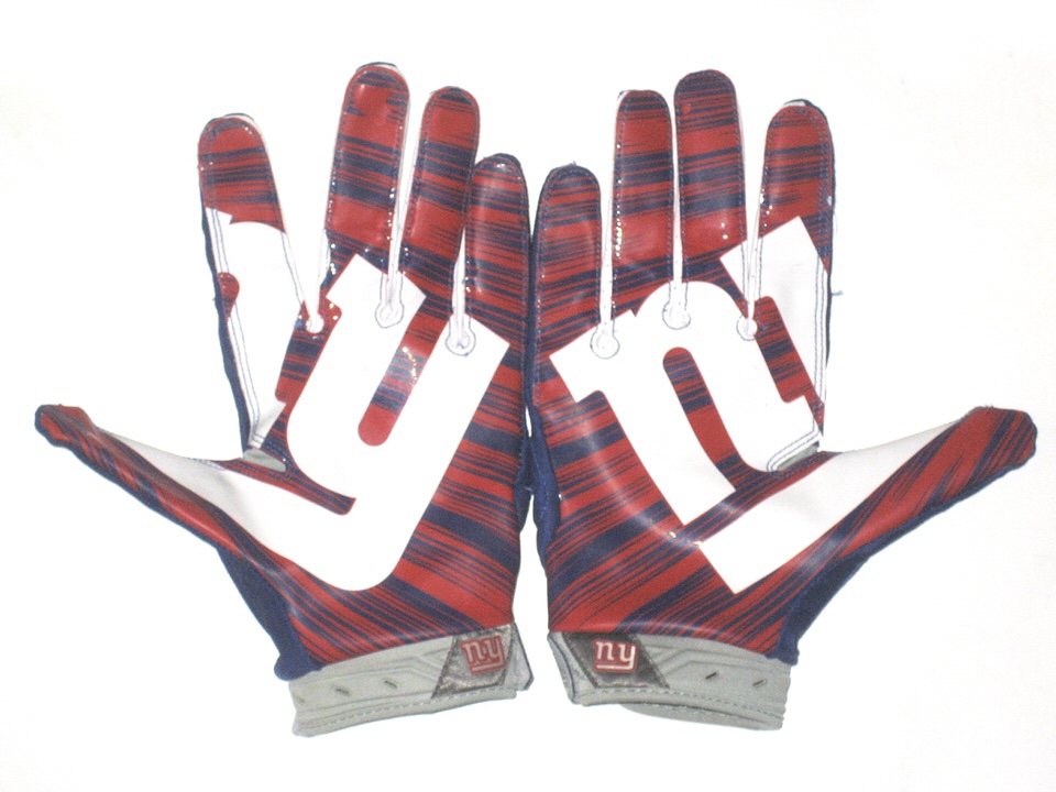 Jay Bromley Game Worn New York Giants Logo Nike Gloves