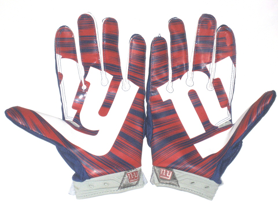 Jay Bromley Game Worn New York Giants Logo Nike Gloves