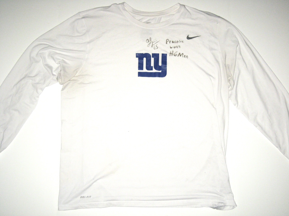 AJ Francis 2018 Practice Worn & Signed Official New York Giants #65 Nike  Dri-Fit XXL Shirt - Big Dawg Possessions
