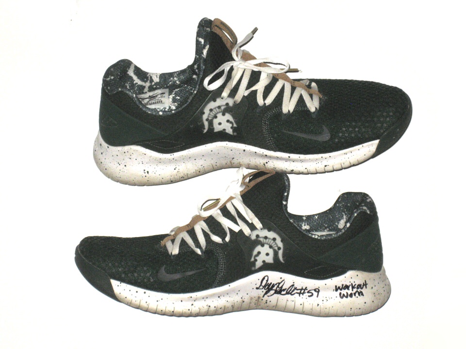 David Beedle Training Worn & Signed Michigan State Nike Free V8 Zero Shoes - Big Possessions