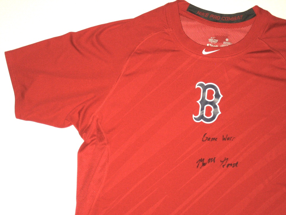 Matthew Gorst Game Worn & Signed Official Boston Red Sox Baseball Nike  Dri-Fit XL Shirt
