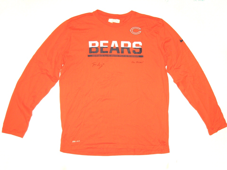Tanner Gentry Player Issued & Signed Official Chicago Bears #19 Long Sleeve  Nike Dri-Fit XL Shirt - Big Dawg Possessions