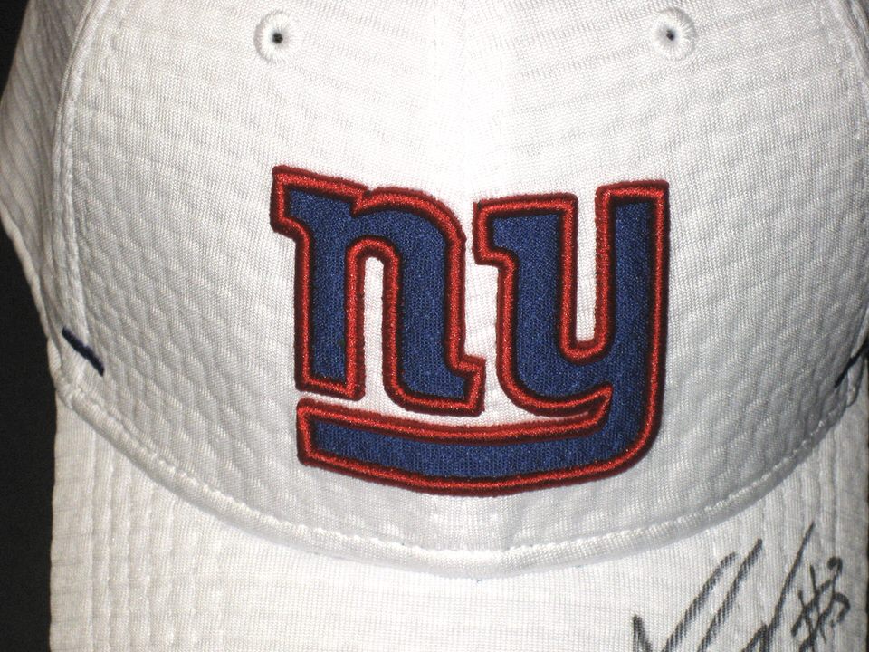 Alex Tanney 2019 Sideline Worn & Signed Official White New York Giants  Color Rush New Era 39THIRTY Flex Hat - Big Dawg Possessions