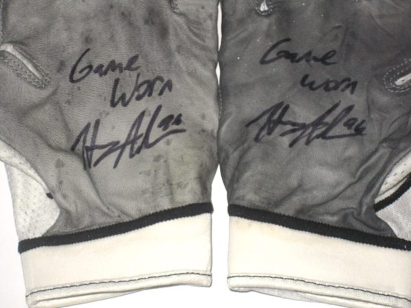 Henry Anderson New York Jets 2018 Game Worn & Signed White, Black & Gray Nike Gloves