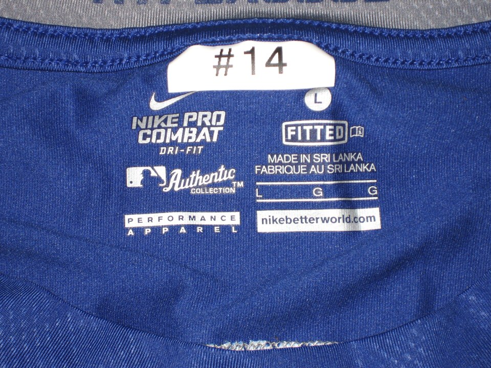 Billy Burns Game Worn & Signed Official Kansas City Royals #14 Nike Pro  Combat Fitted 3/4 Large Shirt - Big Dawg Possessions