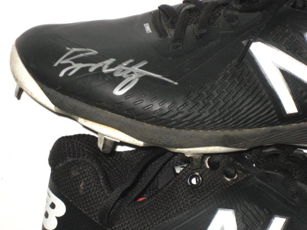 Ryan Nutof 2019 Chattanooga Lookouts Game Worn & Signed Black & White New Balance Cleats