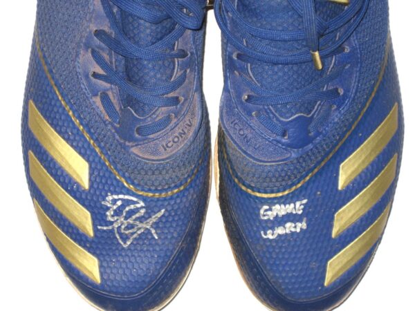 Bryce Hensley 2019 Lexington Legends Game Worn & Signed Adidas Icon V Boost Gold Cleats