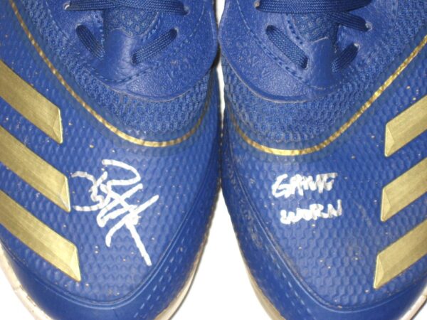 Bryce Hensley 2019 Lexington Legends Game Worn & Signed Adidas Icon V Boost Gold Cleats