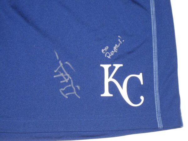 Bryce Hensley 2020 Practice Worn & Signed Official Blue Kansas City Royals Nike Dri-Fit XXL Shorts