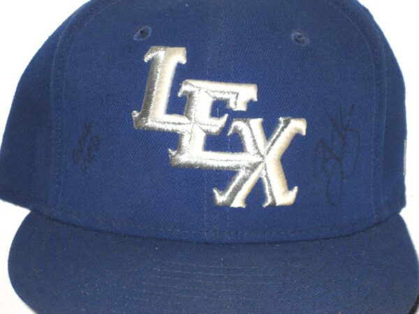 Bryce Hensley Game Used & Signed Official Blue Lexington Legends New Era 59FIFTY Fitted Hat