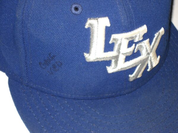 Bryce Hensley Game Used & Signed Official Blue Lexington Legends New Era 59FIFTY Fitted Hat