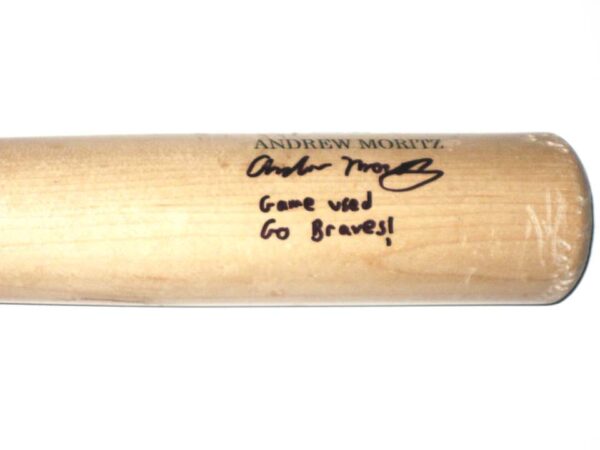 Andrew Moritz 2019 Florida Fire Frogs Game Used & Signed Pro Model MH5 Old Hickory Maple Baseball Bat – Cracked