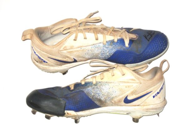 Kutter Crawford Florida Gulf Coast Eagles Game Worn & Signed Blue & White Nike Vapor Cleats1