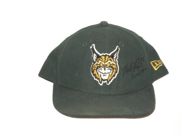 Mike Papi Game Used & Signed Official Green Lynchburg Hillcats Home New Era 59FIFTY Fitted Hat