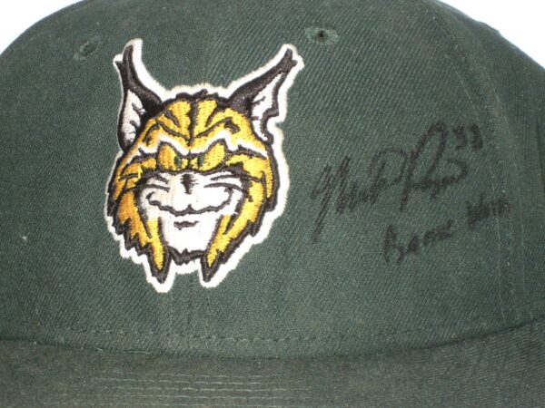 Mike Papi Game Used & Signed Official Green Lynchburg Hillcats Home New Era 59FIFTY Fitted Hat