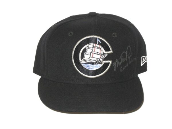 Mike Papi Game Worn & Signed Official Black Columbus Clippers New Era 59FIFTY Fitted Hat