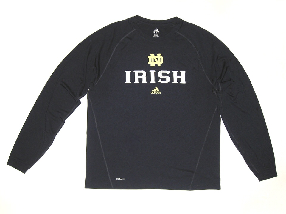 Drama Visión general auditoría Scott Daly Team Issued & Signed Official Notre Dame Fighting Irish Long  Sleeve Adidas Shirt - Big Dawg Possessions