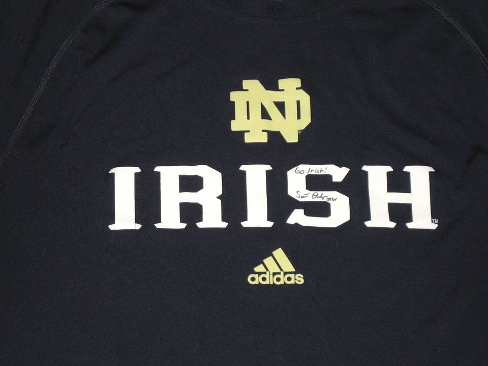 Drama Visión general auditoría Scott Daly Team Issued & Signed Official Notre Dame Fighting Irish Long  Sleeve Adidas Shirt - Big Dawg Possessions