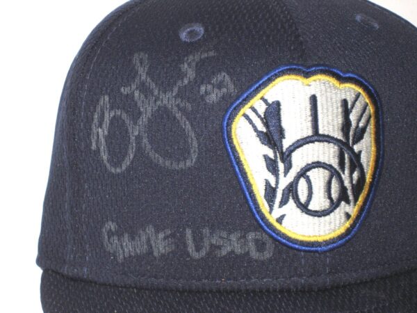 Bowden Francis Game Worn & Signed Milwaukee Brewers 2021 Spring Training New Era 59FIFTY Hat - Worn at Alternate Site!