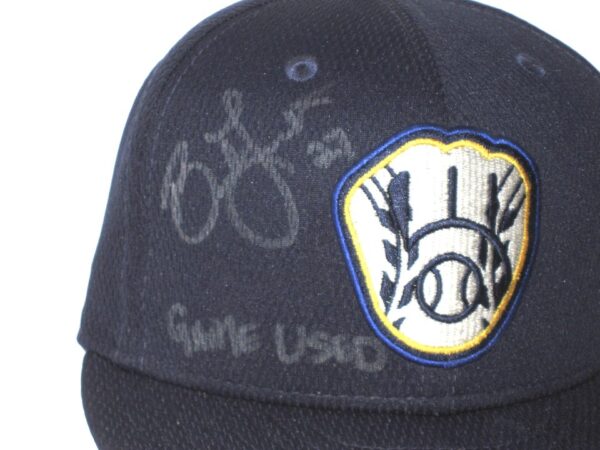 Bowden Francis Game Worn & Signed Milwaukee Brewers 2021 Spring Training New Era 59FIFTY Hat - Worn at Alternate Site!