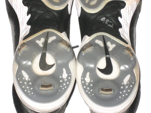 Bowden Francis Milwaukee Brewers Game Worn & Signed Black & White Nike Alpha Huarache Cleats - Worn at Alternate Site!