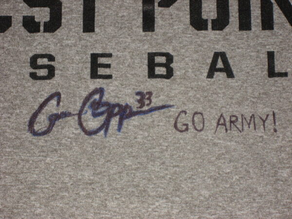 Cam Opp Team Issued & Signed Official Grey Army Black Knights West Point Baseball Nike Dri-Fit Shirt