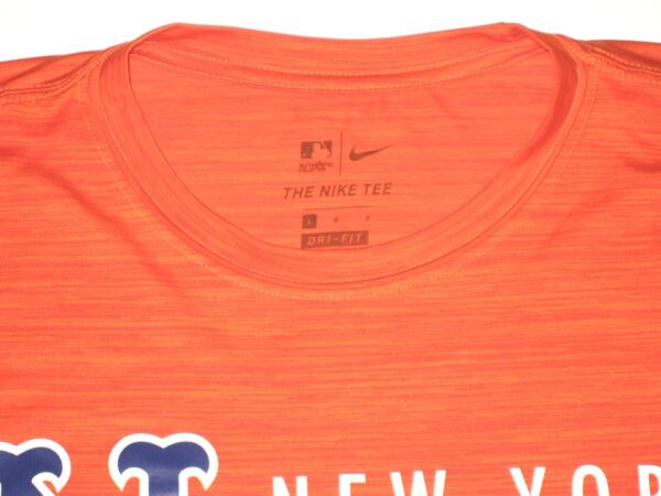 Cam Opp Team Issued & Signed Official Orange & Blue New York Mets Baseball Nike Shirt