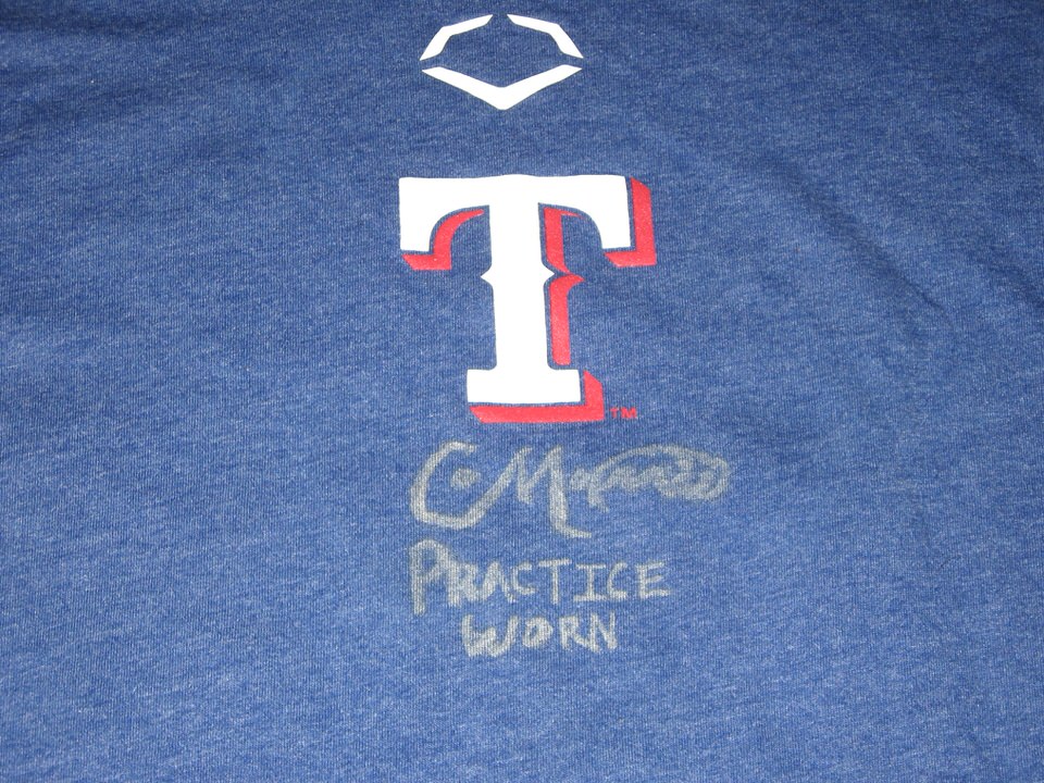 Colby Morris 2020 Team Issued & Signed Blue Texas Rangers #42 EvoShield XL  Shirt - Big Dawg Possessions